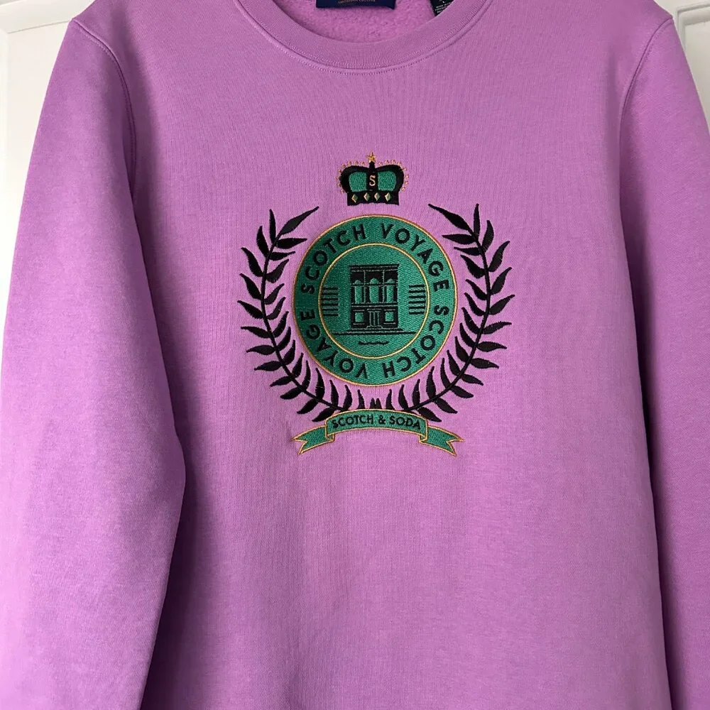 Scotch & Soda Classic Sweat With Logo Chest Artwork - Purple Size L - Picture 3 of 8